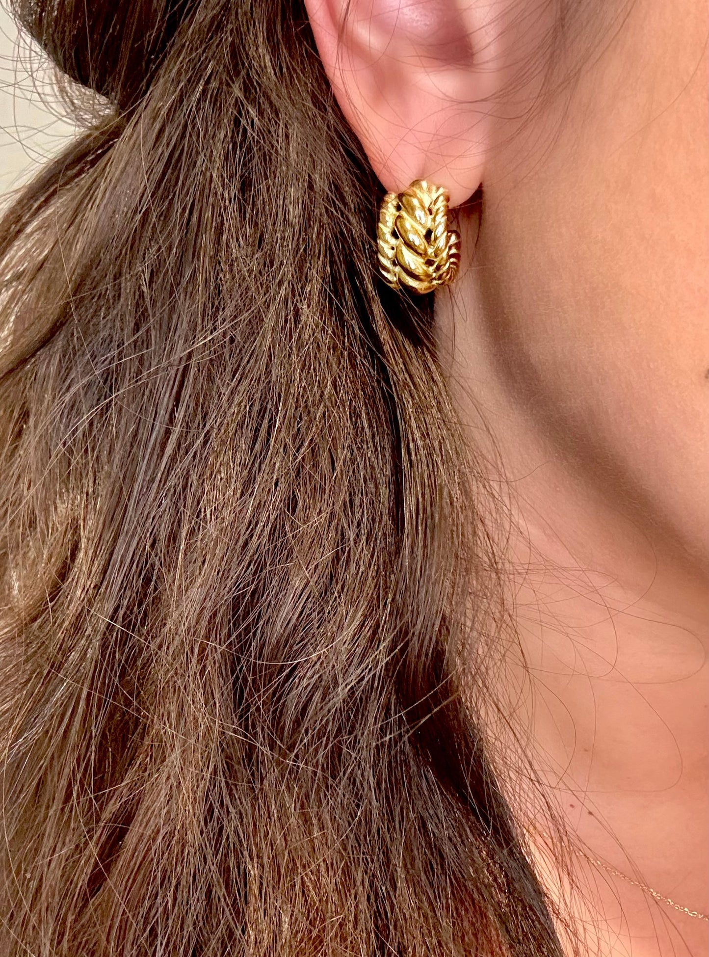 Braided hoop Earrings, Hoop Huggies
