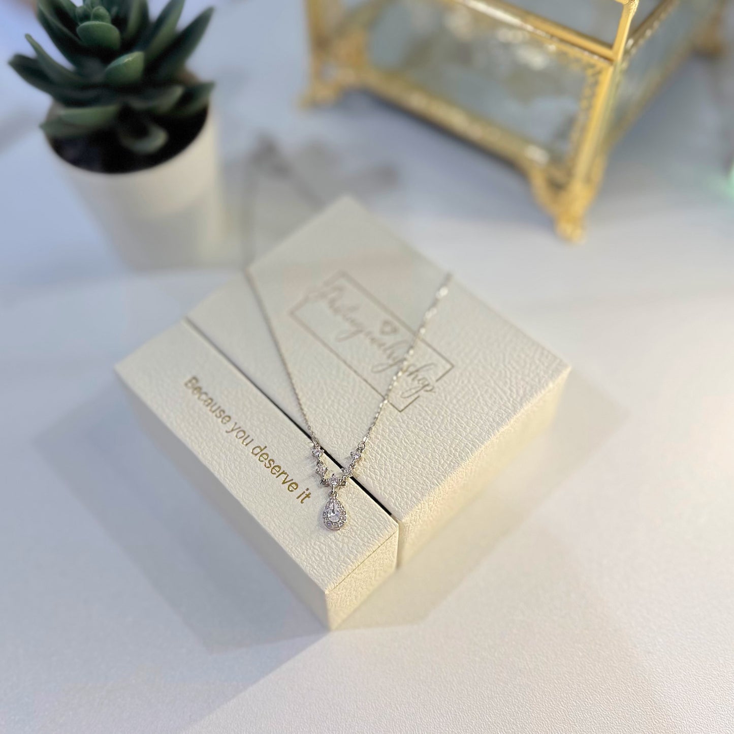 Romantic Teardrop Sterling Silver Necklace