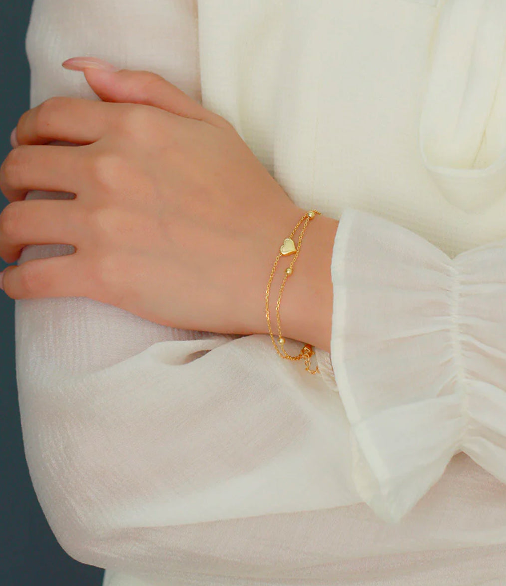 Layered Heart Bracelet