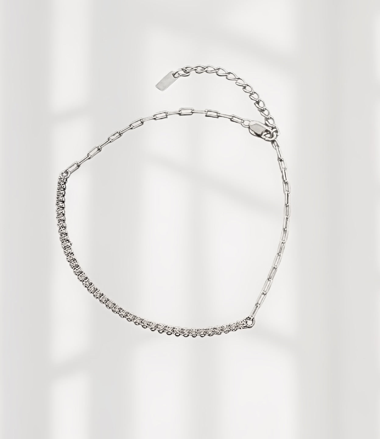 Tennis Paperclip Chain Bracelet