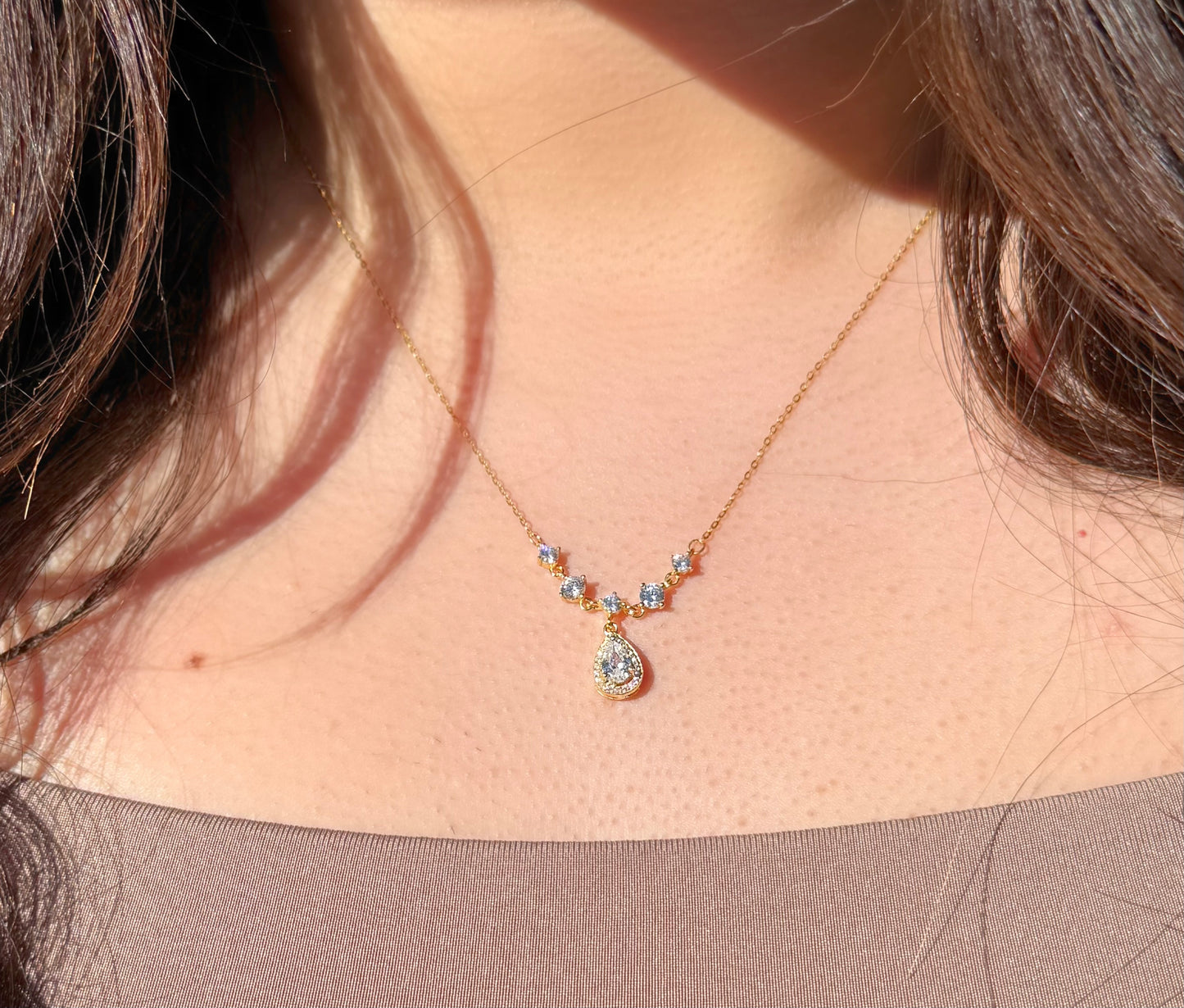 Romantic Teardrop Sterling Silver Necklace