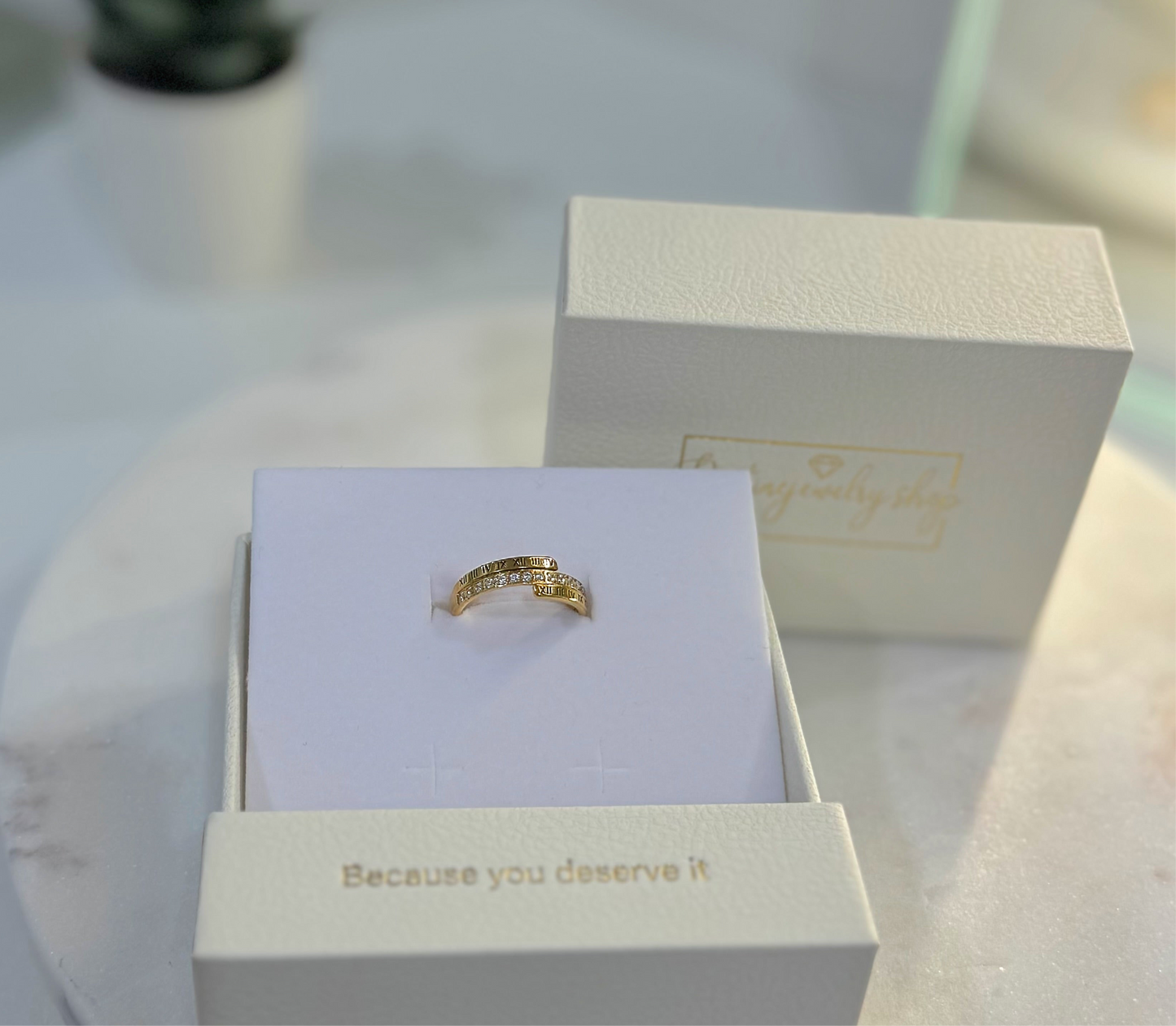 Roman Numerals Stacked Ring