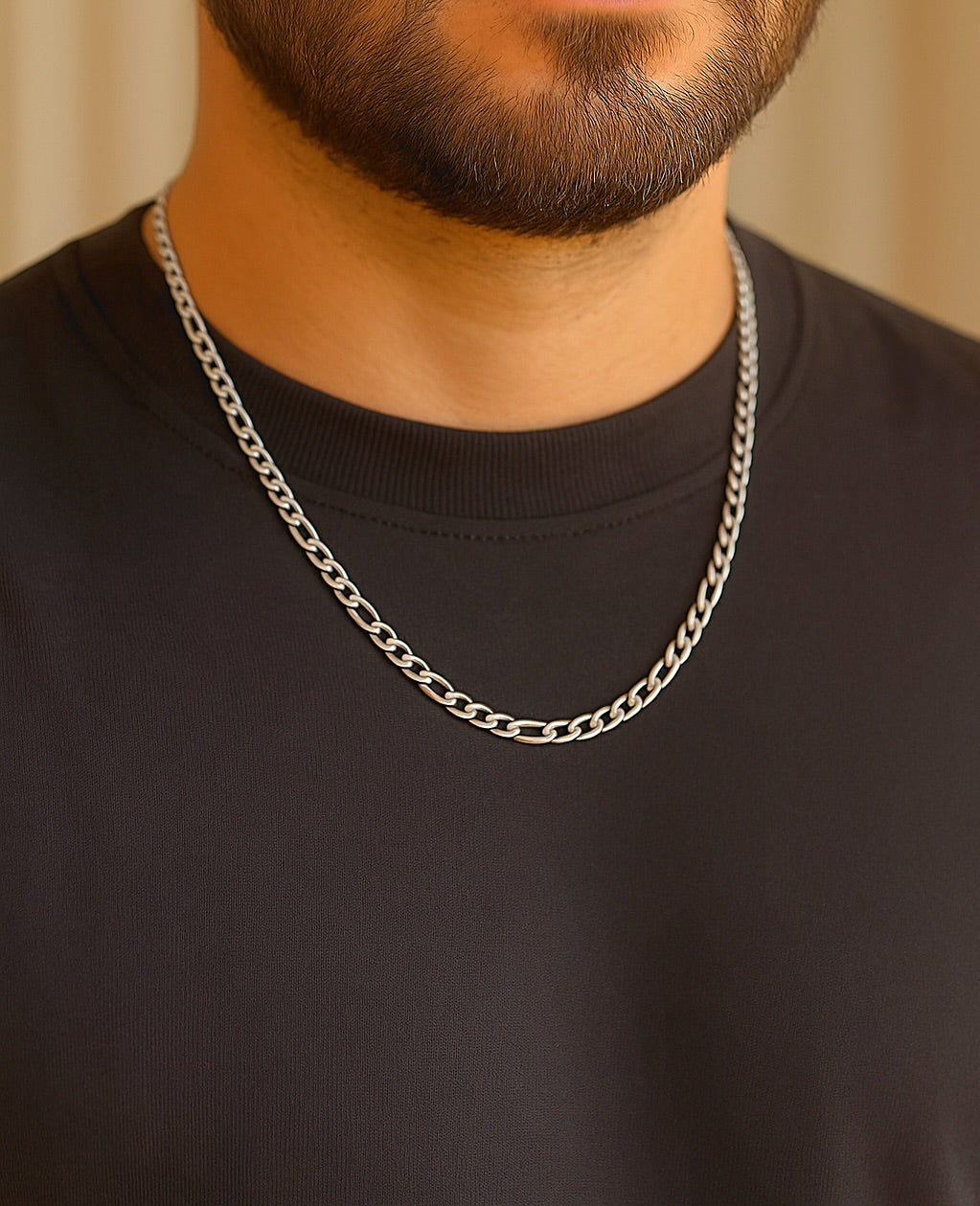 4mm Stainless Steel Figaro Chain, 20in