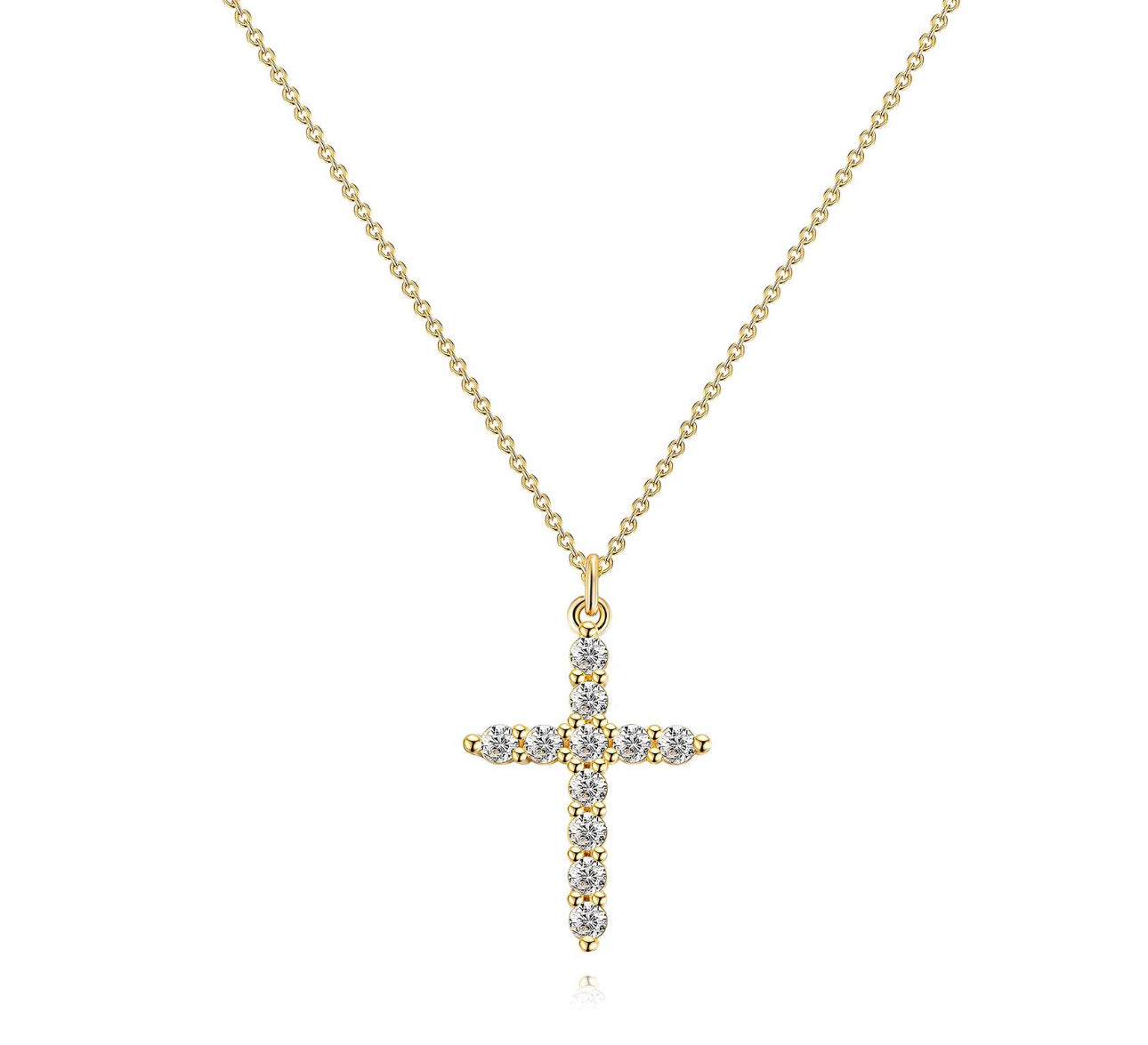 Cross pave necklace