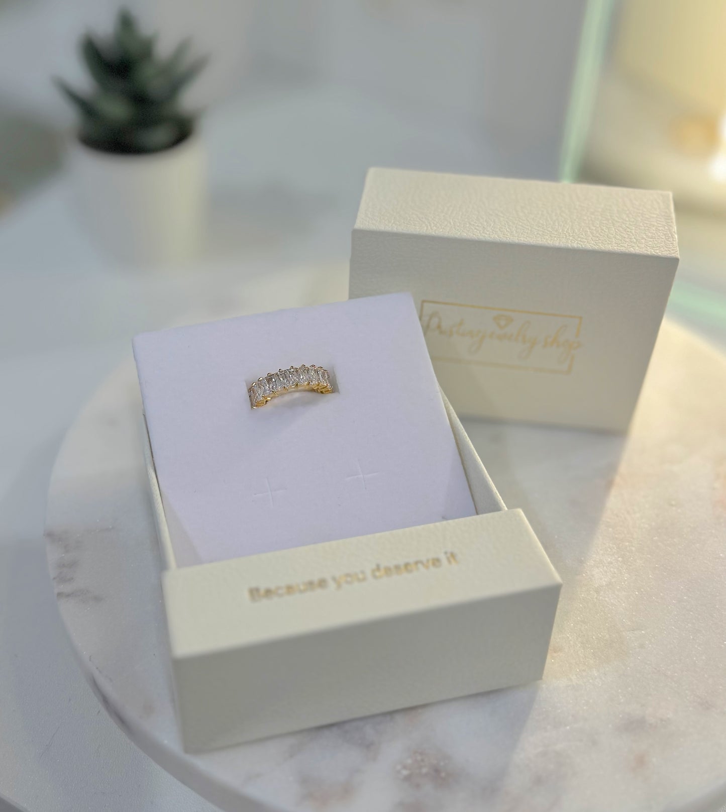 Baguette Ring, Square Diamond Wraparound Ring, Stackable Ring, Statement Piece