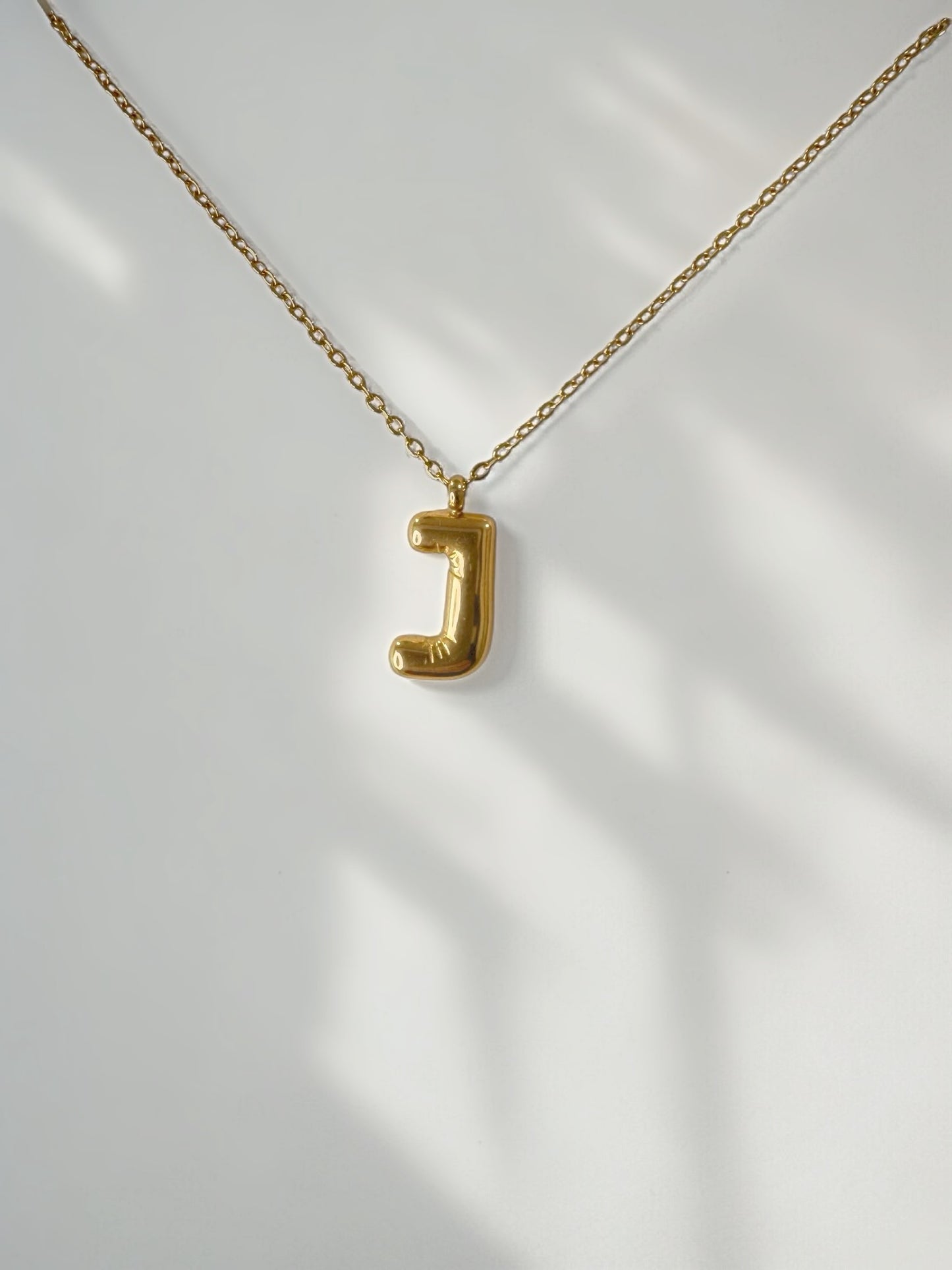 Bubble Letter Pendant Necklace, Initial Letter Necklace