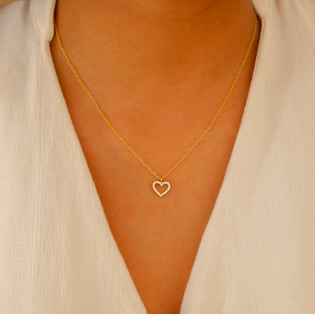 Forever In Love, Pave Diamond Heart Necklace