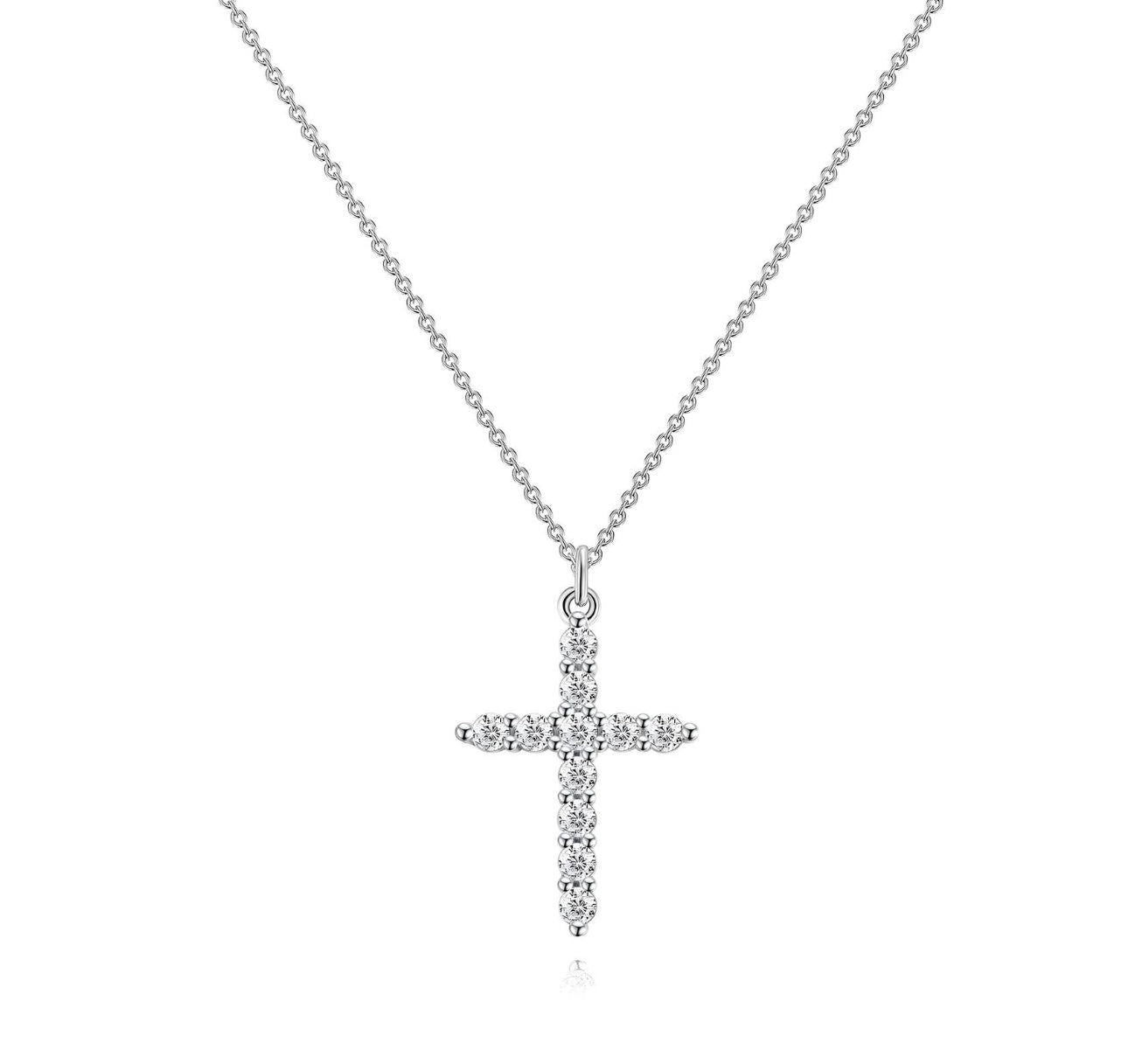 Cross pave necklace