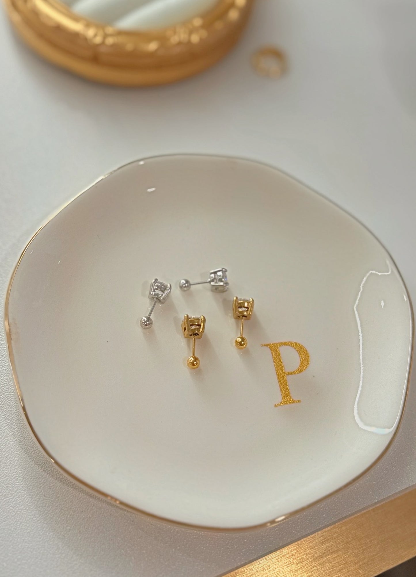 6mm Twist Back Stud Earrings