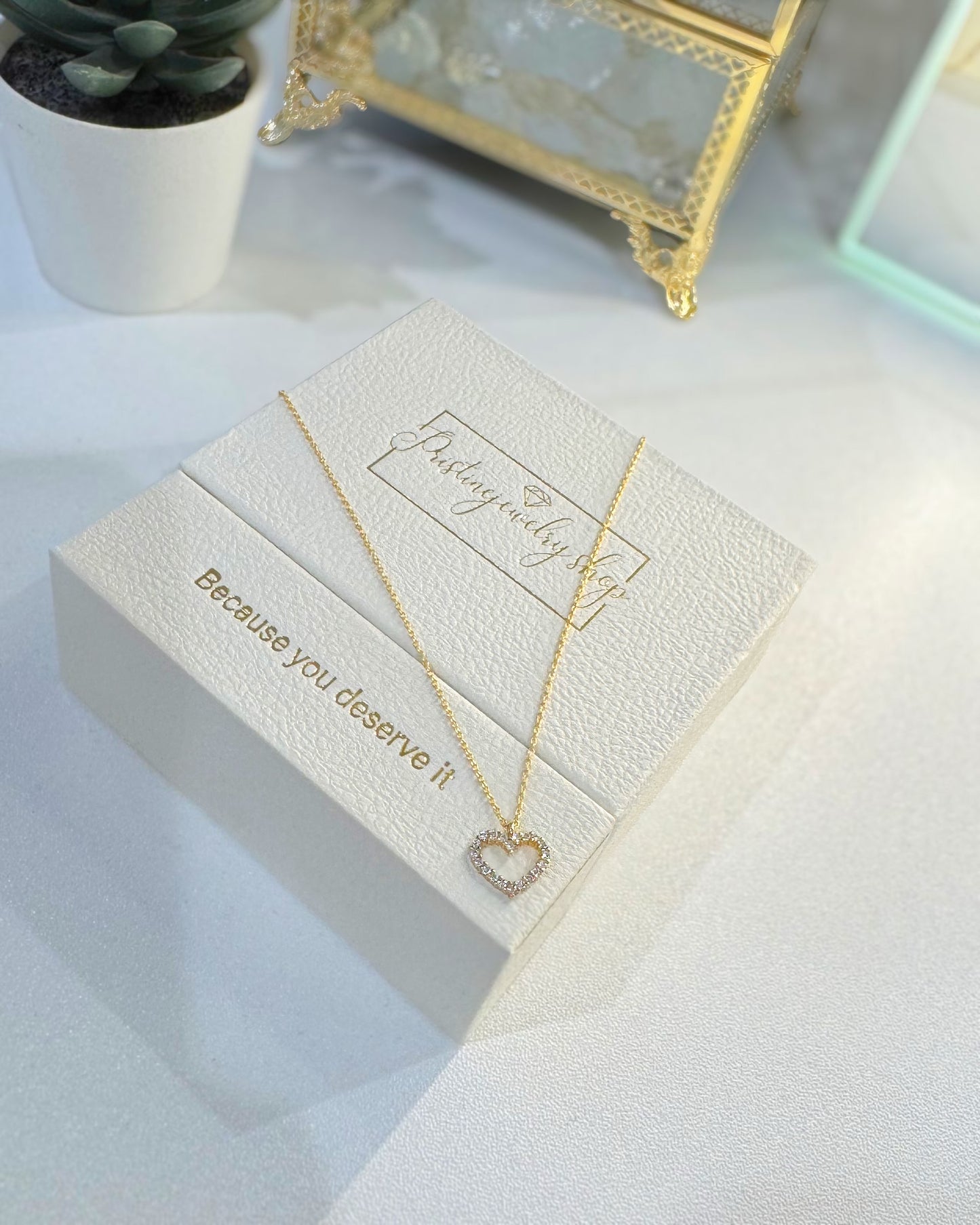 Forever In Love, Pave Diamond Heart Necklace