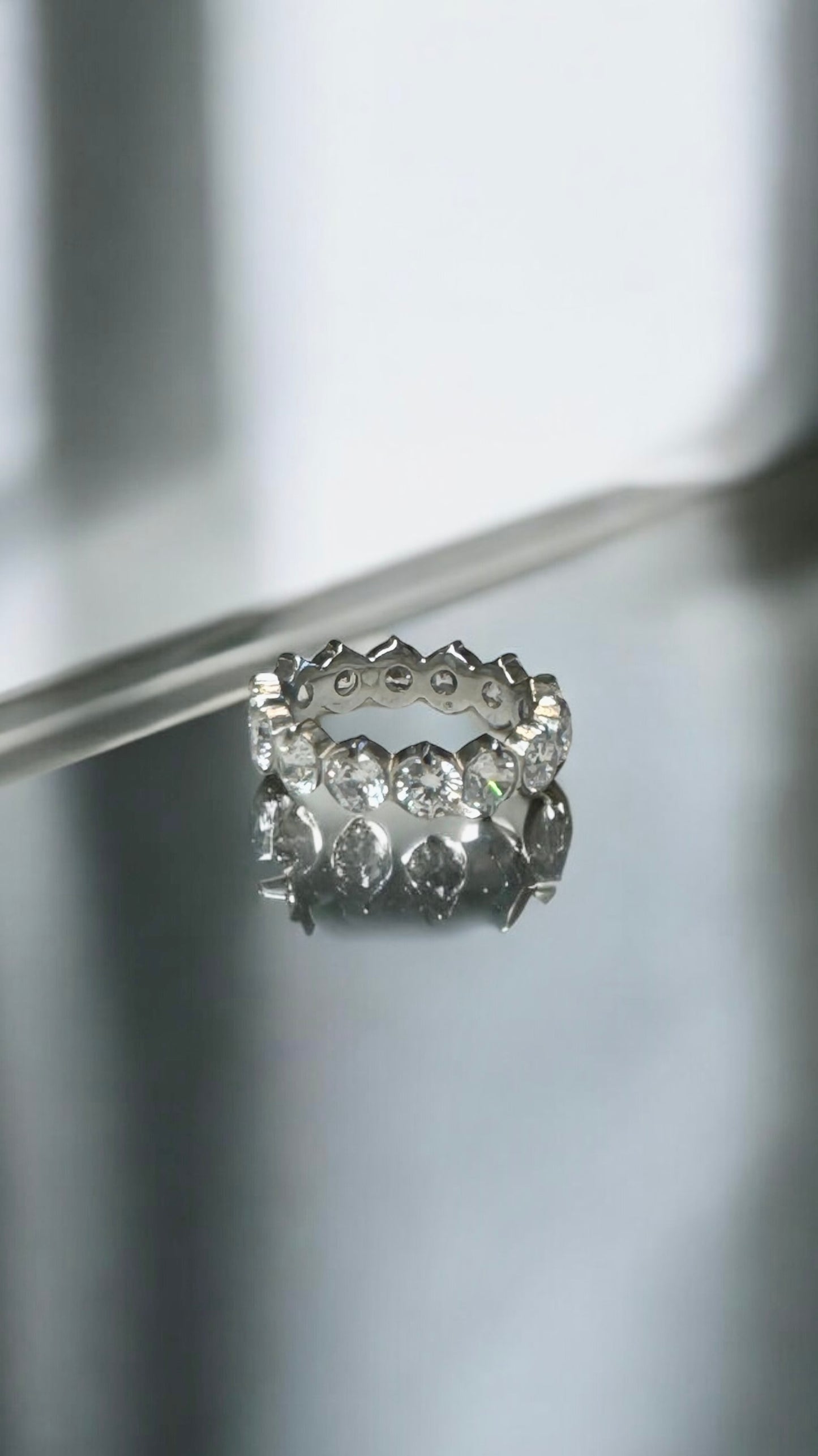 White Wraparound Statement Ring, Shiny Stackable Ring