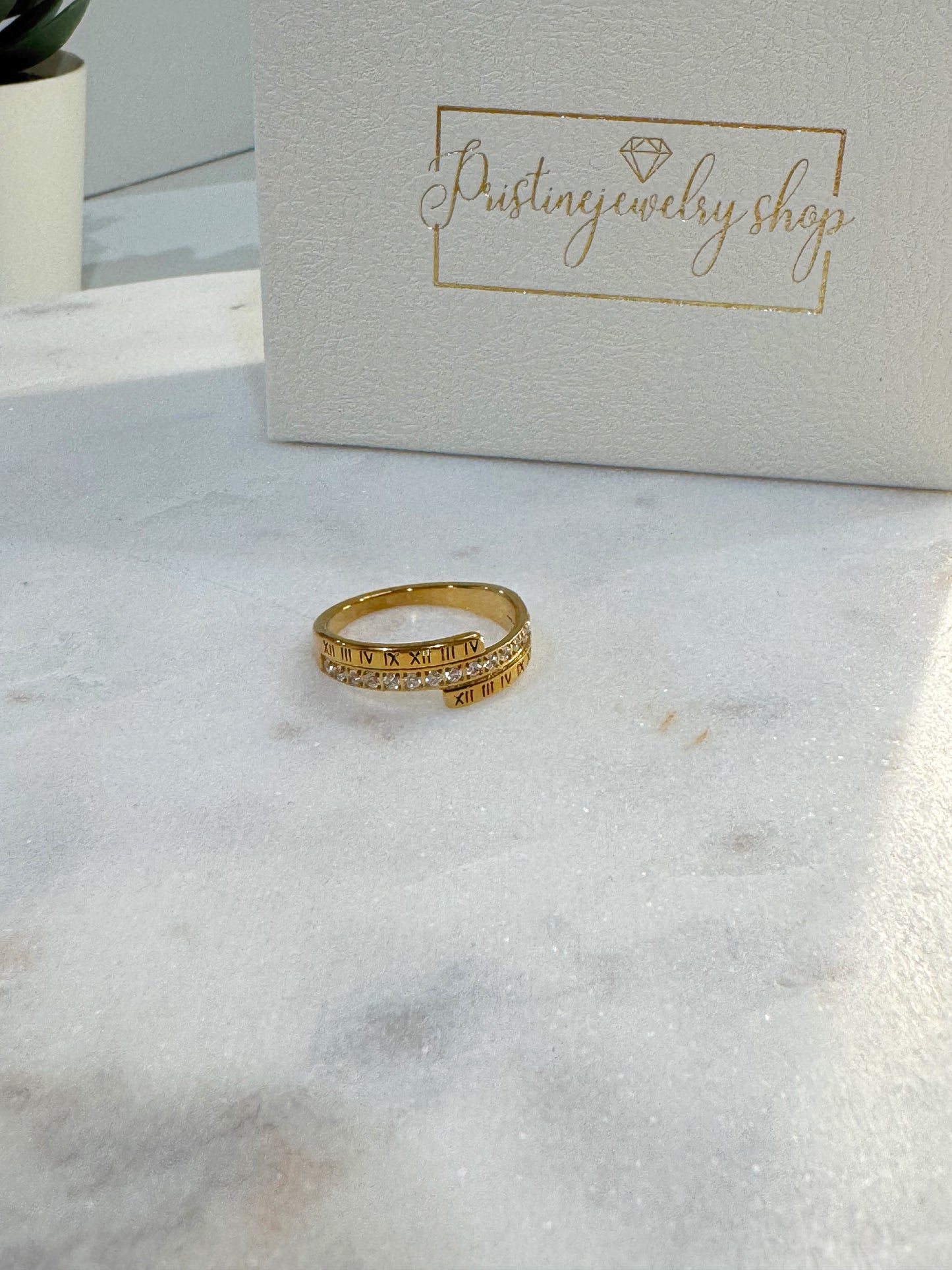 Roman Numerals Stacked Ring