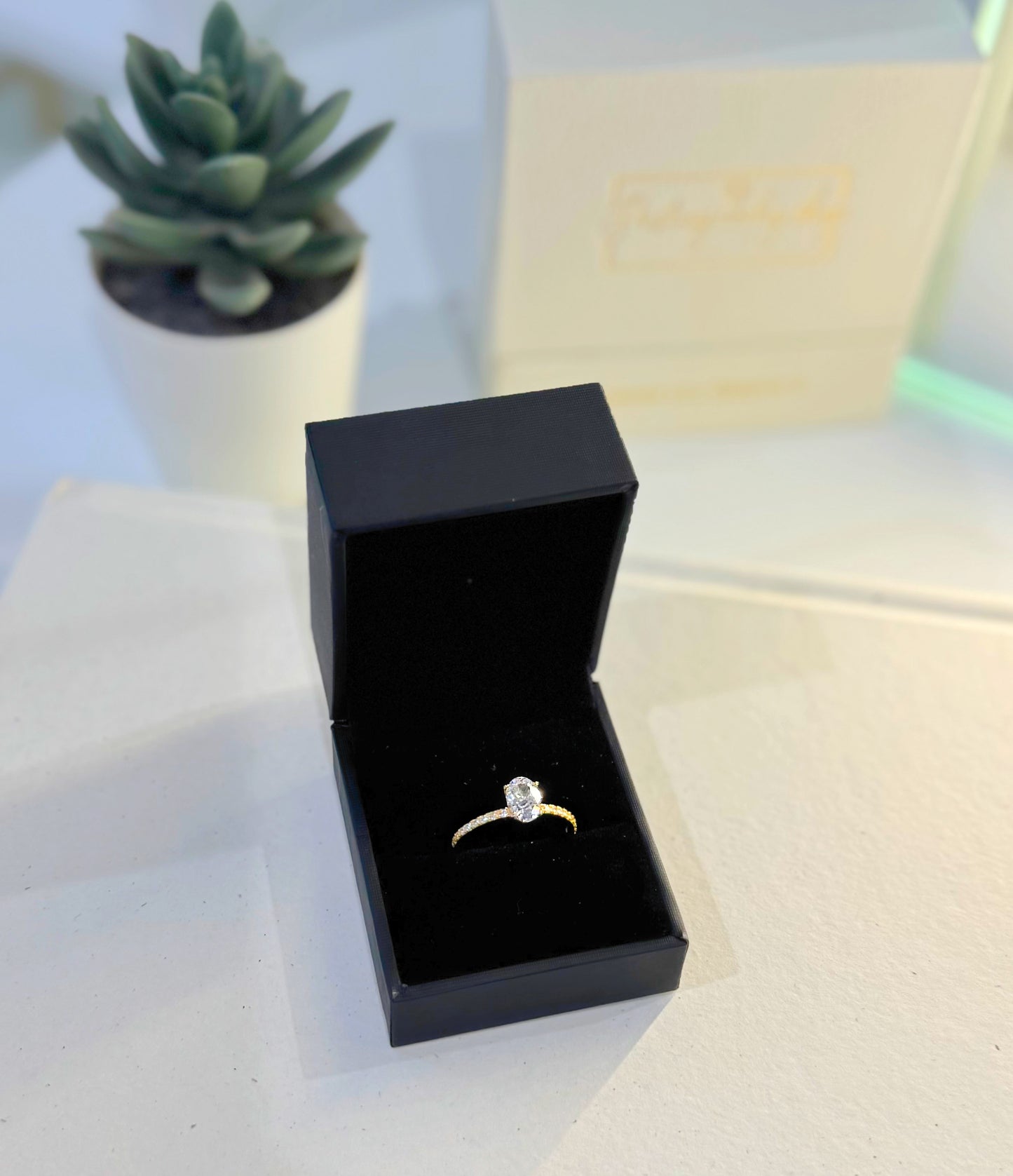 Oval Solitaire Promise Ring