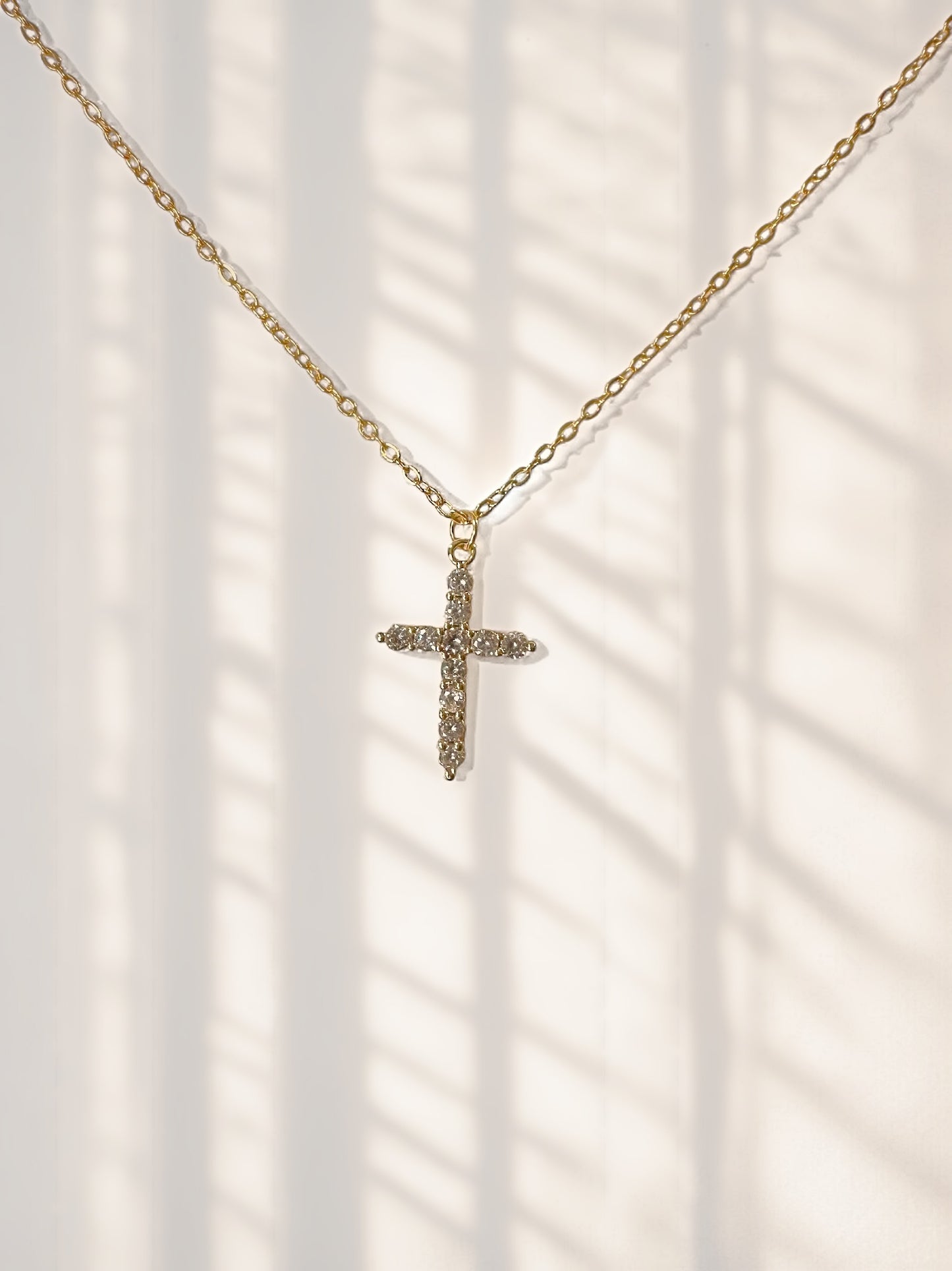 Cross pave necklace