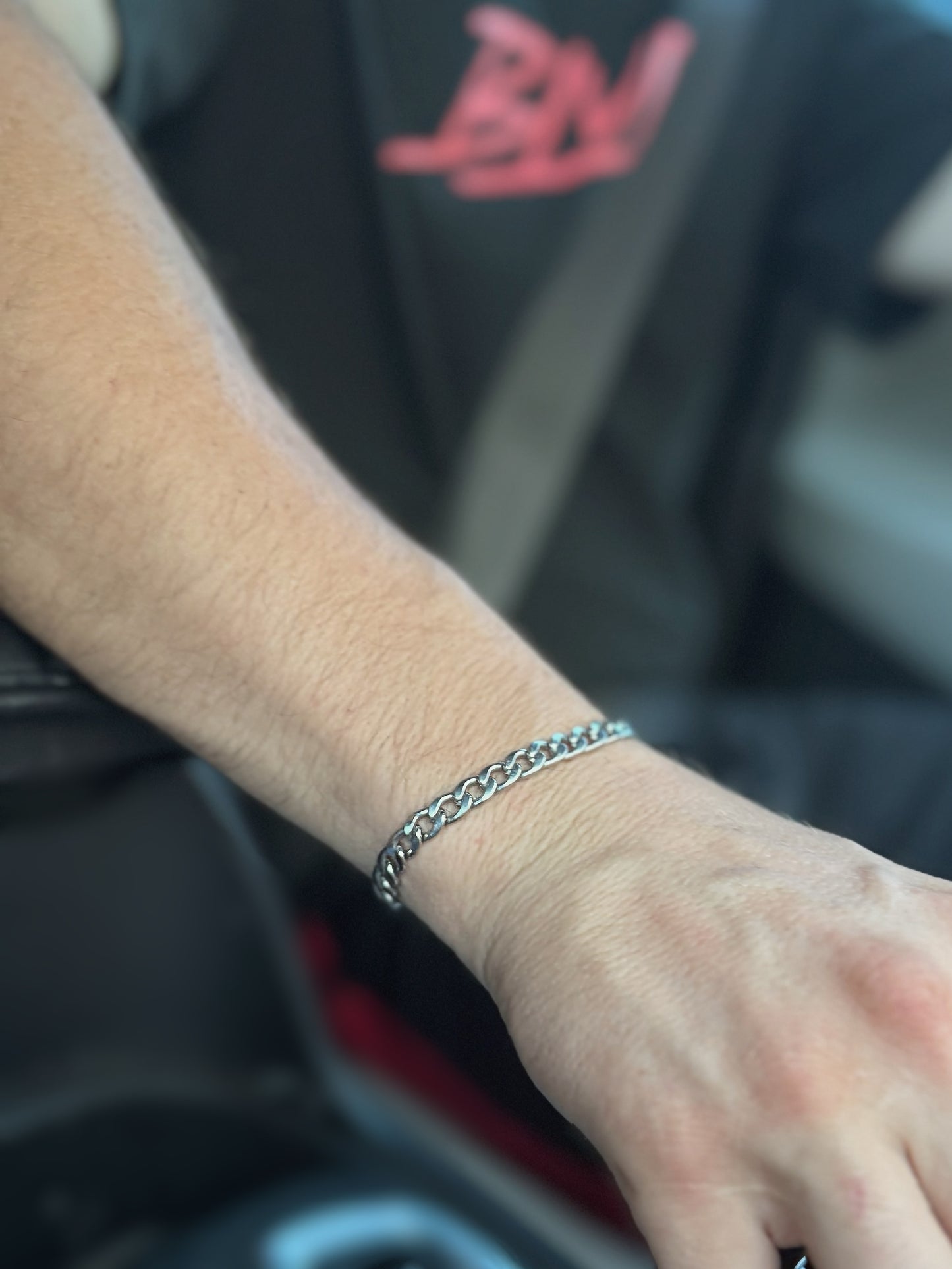 Men’s 7mm Steel Curb Chain Bracelet – Polished Classic