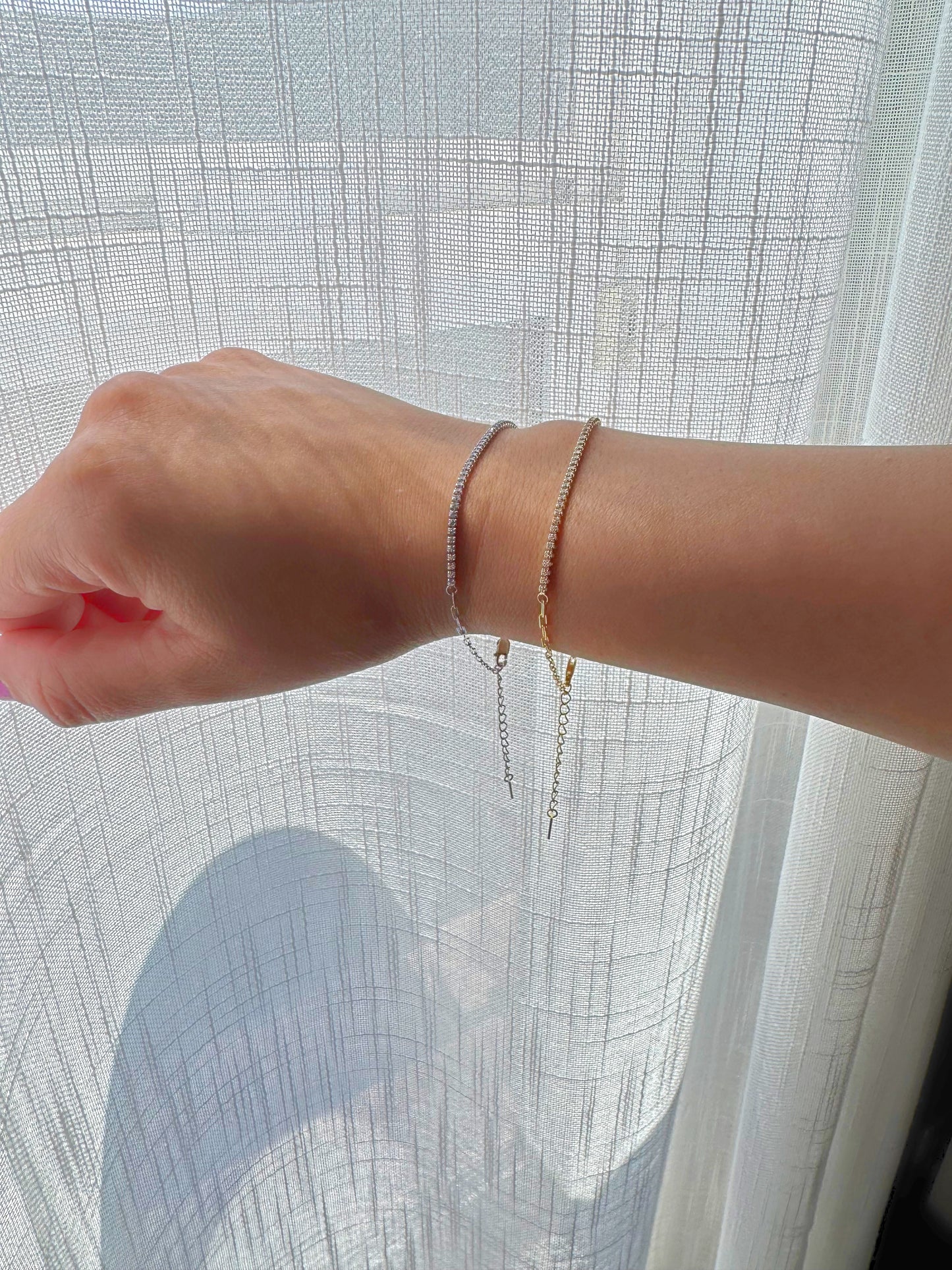 Tennis Paperclip Chain Bracelet