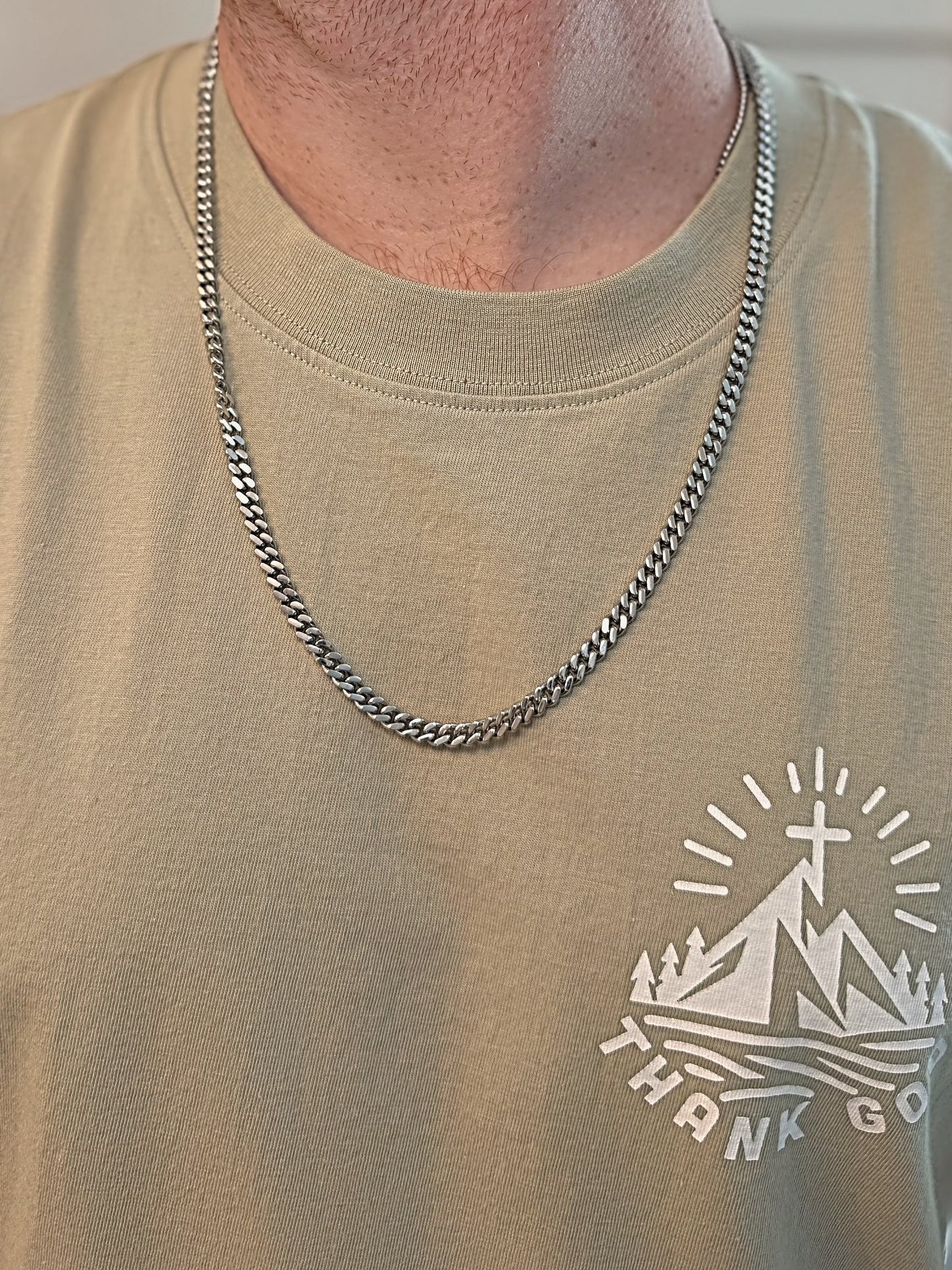 5mm Diamond Cut Curb Chain, 24in