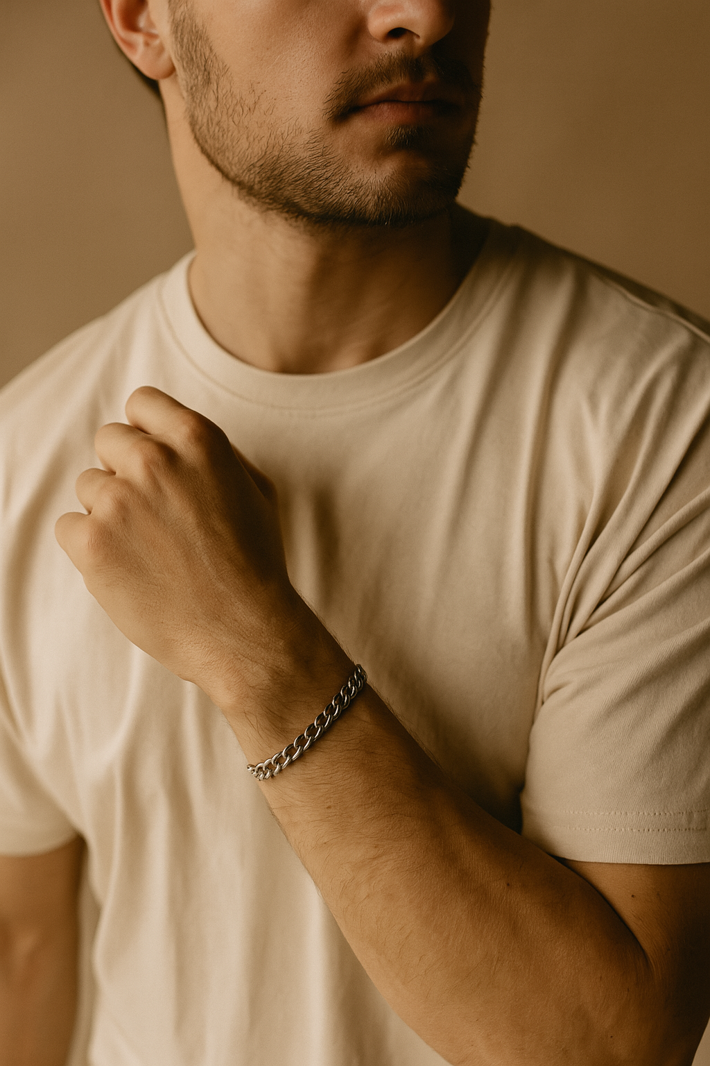 Men’s 7mm Steel Curb Chain Bracelet – Polished Classic