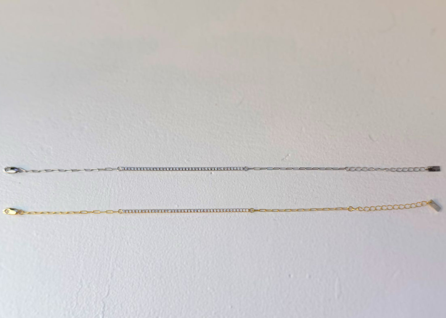 Tennis Paperclip Chain Bracelet