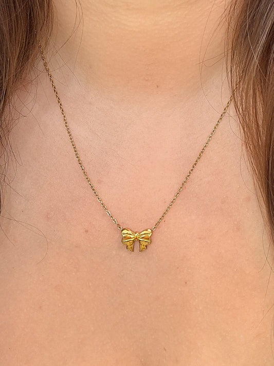 Ribboned in Gold Necklace