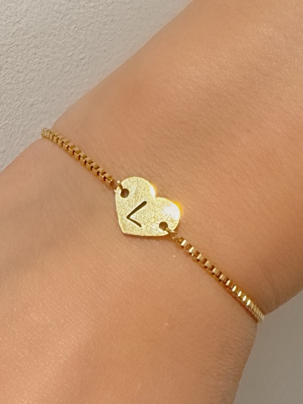 Heart Initial Adjustable Bracelet
