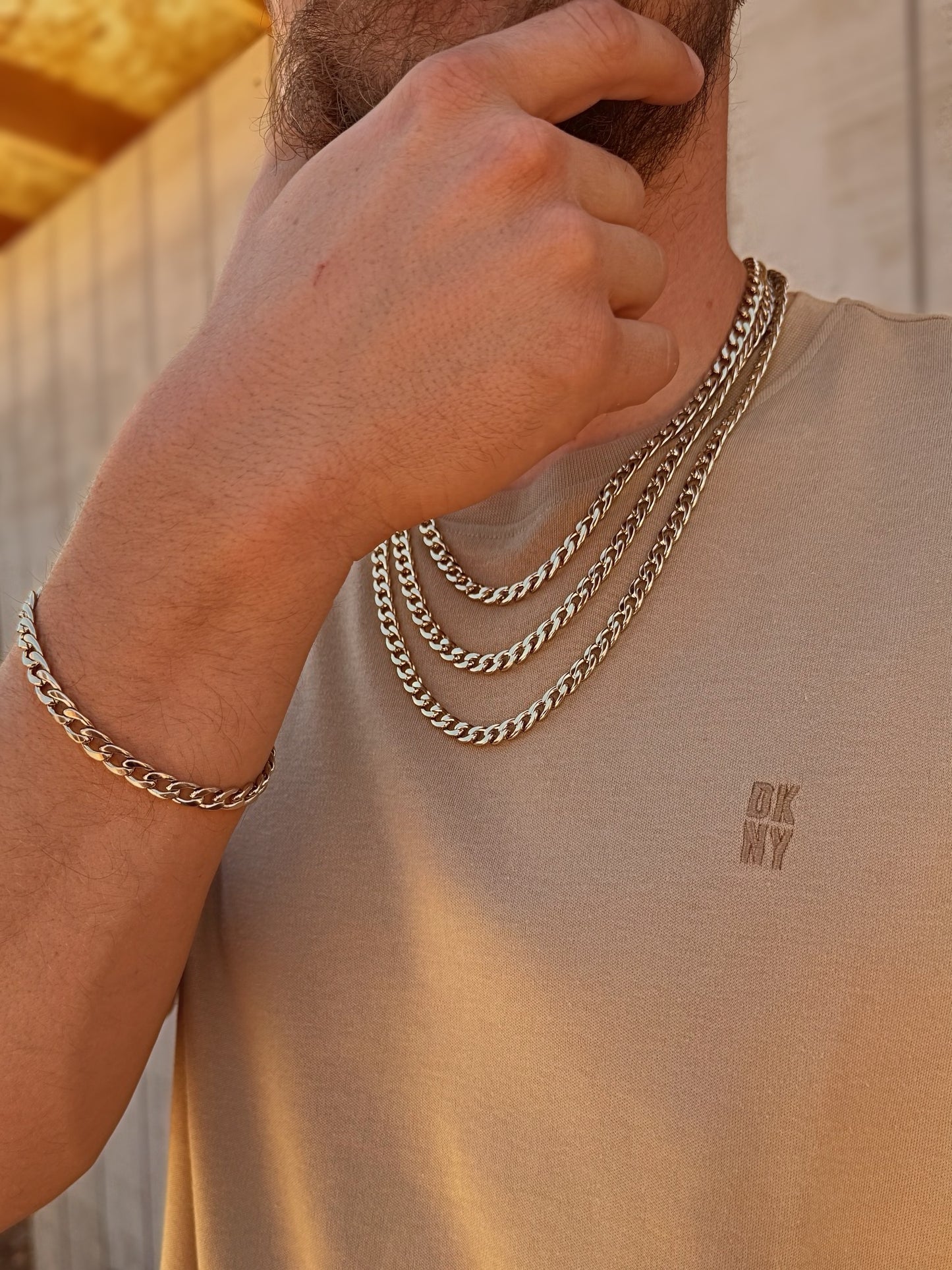Men’s 7mm Silver Curb Chain