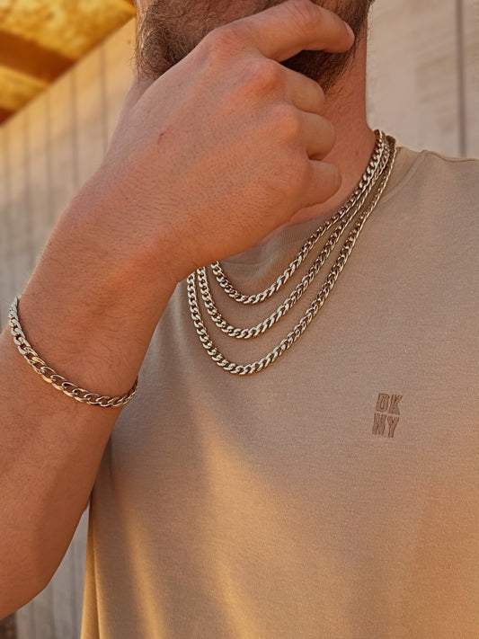 Men’s 7mm Silver Curb Chain
